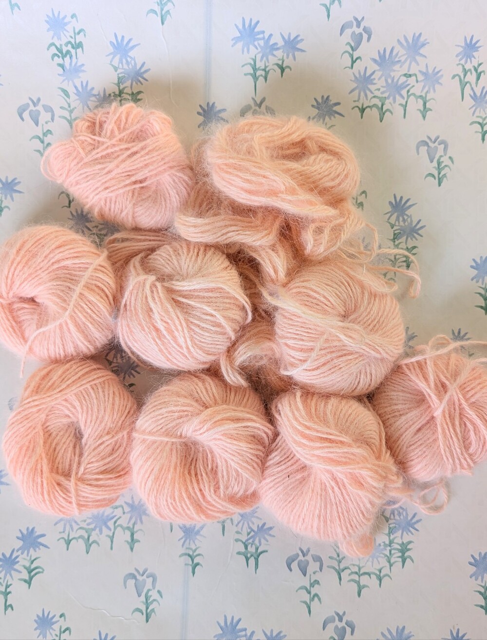 Group 9 Plymouth Yarn Co Angora Yarn NEW Peach Pink Orange French 10 Gram Balls